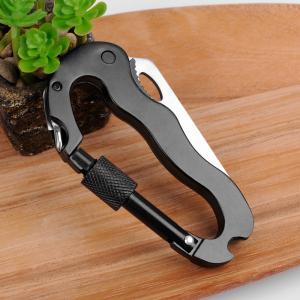 5 in 1 Multi Carabiner Hanging Buckle Tool Gear Multifunctional Folding Knife Outdoor Camping Hiking Mountain Climbing Tool