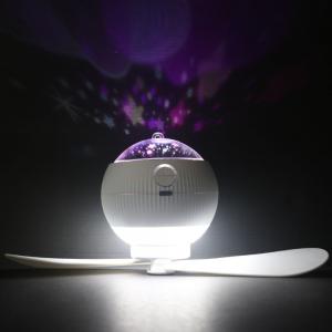 USB Mini Charging Fan Cute Cartoon Creative Projection Fan Portable Camping Light Ceiling Fan