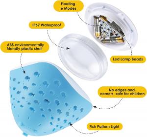 LED IP68 Outdoor RGB Underwater Floating Fish Projection Light Baby Bathing Diving Pool Fountain Swimming Aquarium Spa Light
